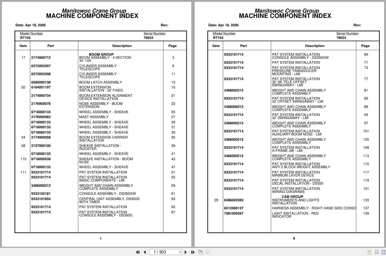 Grove Crane RT745 79024 Parts Manual 2006 (1)