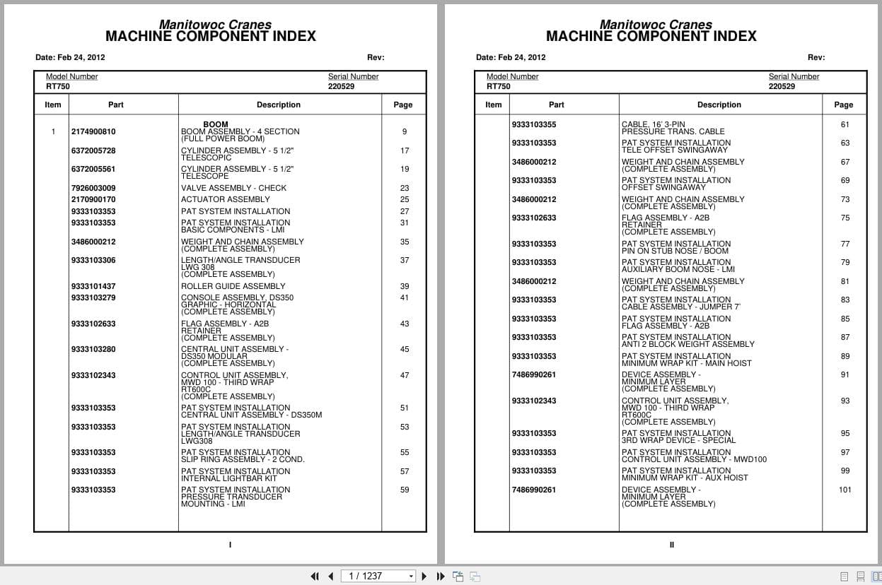 Grove Crane RT750 220529 Parts Manual 2012 (1)