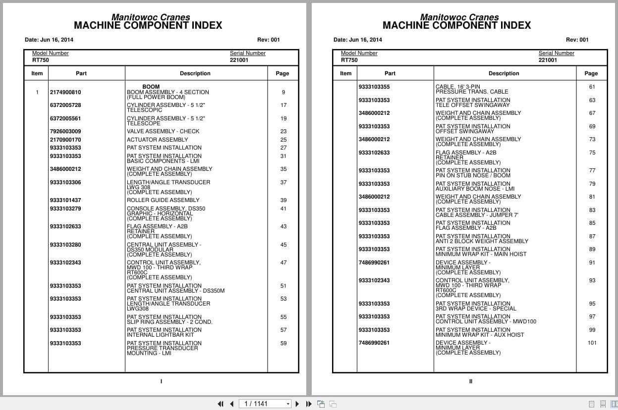 Grove Crane RT750 221001 Parts Manual 2014 (1)