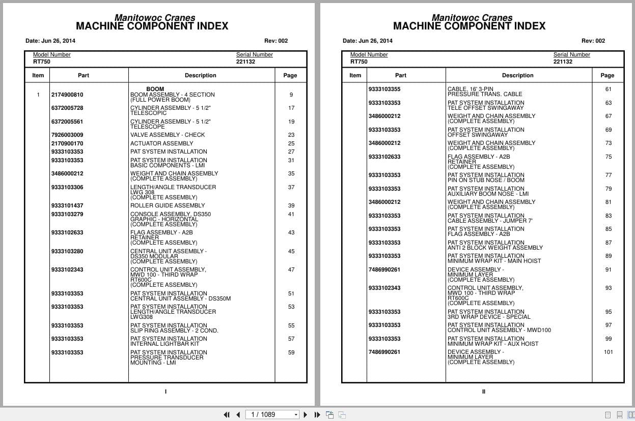 Grove Crane RT750 221132 Parts Manual 2014 (1)