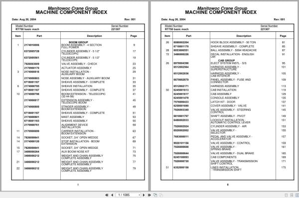 Grove Crane RT750 221307 Parts Manual 2004 (1)