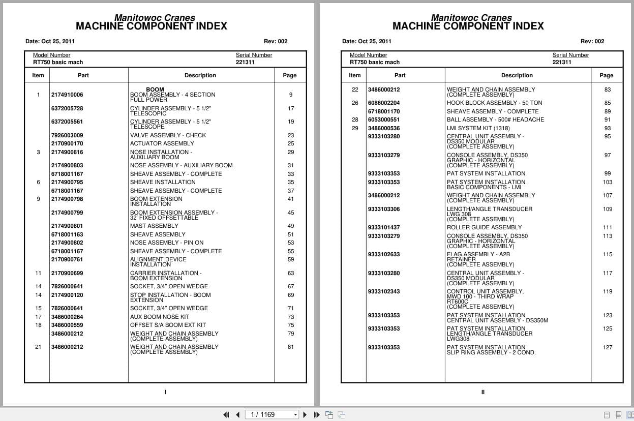 Grove Crane RT750 221311 Parts Manual 2011 (1)