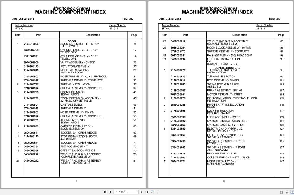 Grove Crane RT750 221312 Parts Manual 2014 (1)