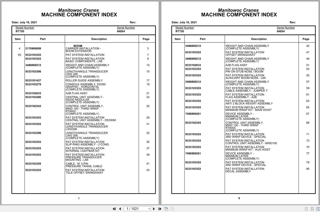 Grove Crane RT750 84854 Parts Manual 2021 (1)