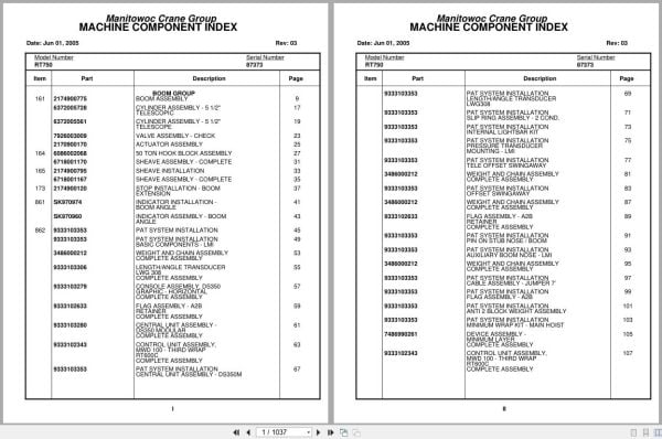 Grove Crane RT750 87373 Parts Manual 2005 (1)