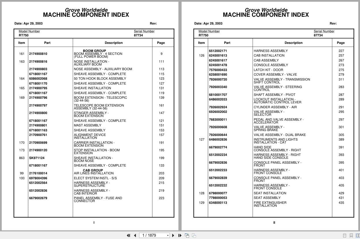 Grove Crane RT750 87734 Parts Manual 2003 (1)