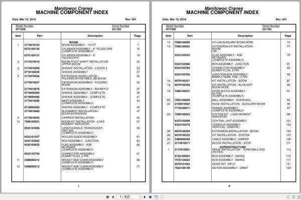 Grove Crane RT750E 221785 Parts Manual 2016 (1)