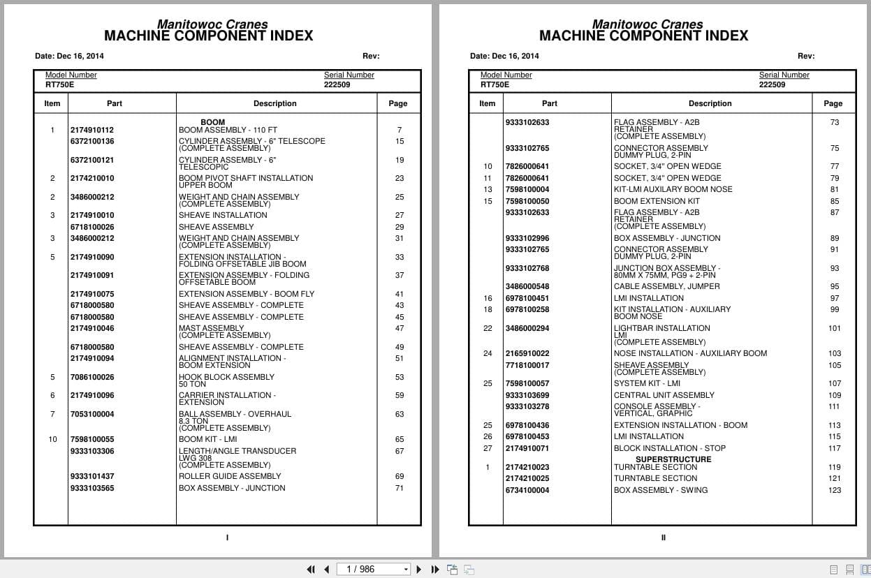 Grove Crane RT750E 222509 Parts Manual 2014 (1)