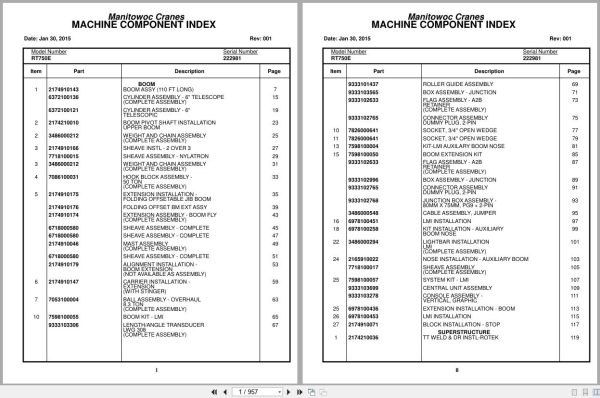 Grove Crane RT750E 222981 Parts Manual 2015 (1)