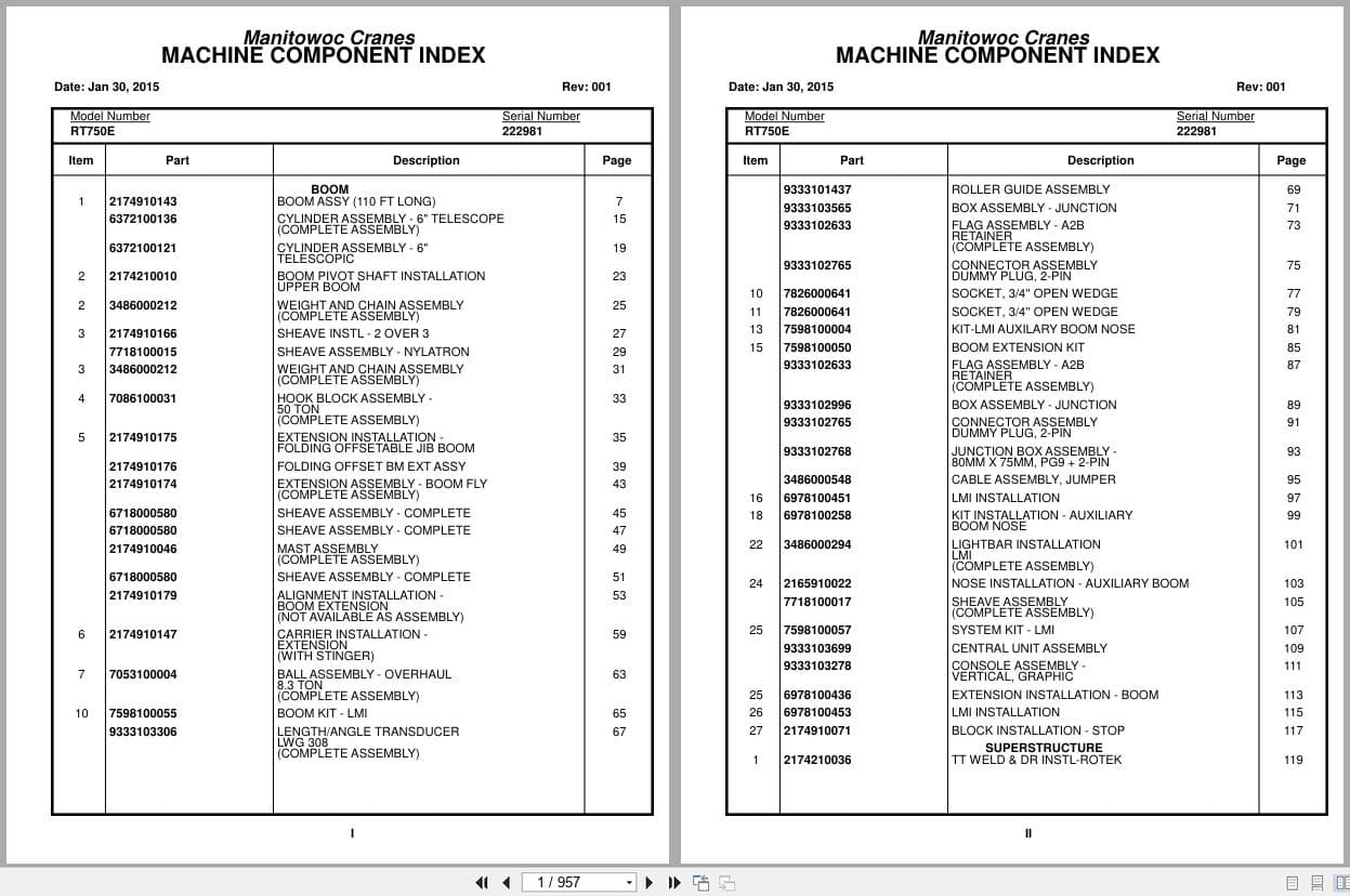 Grove Crane RT750E 222981 Parts Manual 2015 (1)