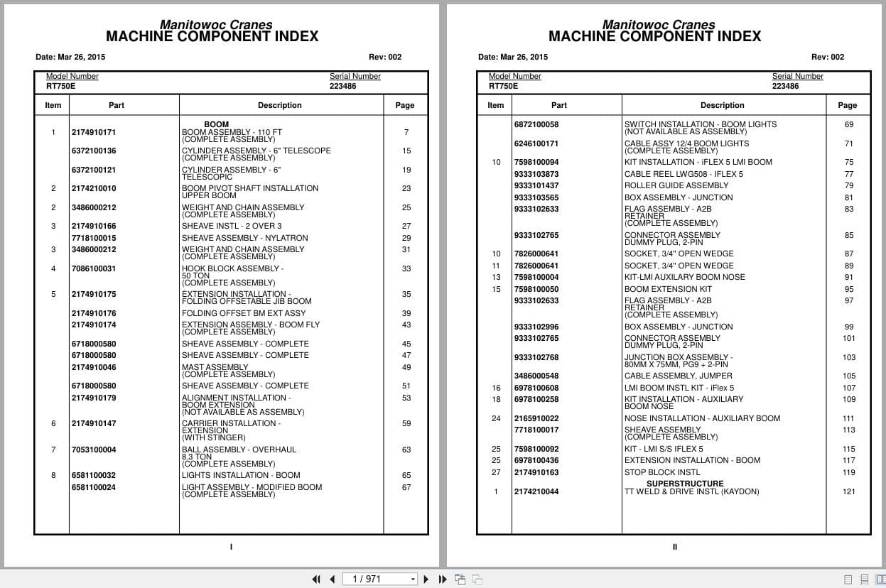 Grove Crane RT750E 223486 Parts Manual 2015 (1)