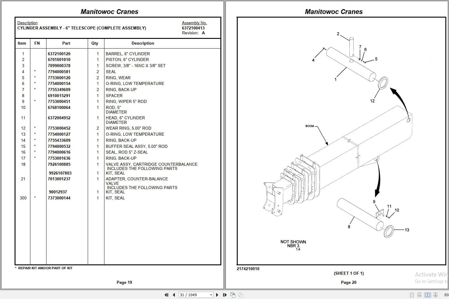Grove Crane RT750E 225702 Parts Manual 2011