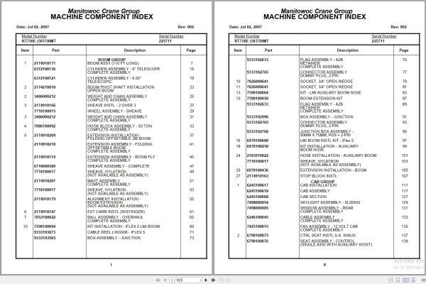 Grove Crane RT750E 225711 Parts Manual 2007 (1)