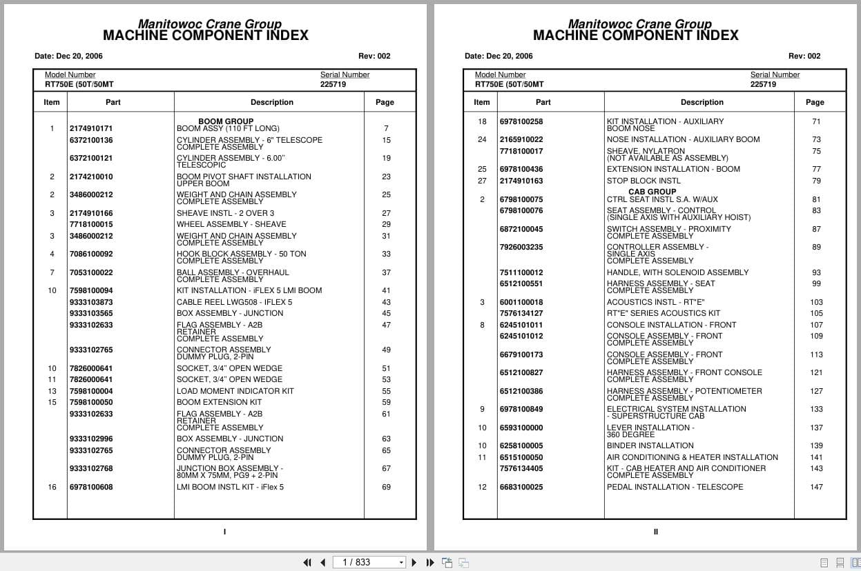 Grove Crane RT750E 225719 Parts Manual 2006 (1)