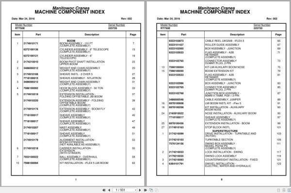 Grove Crane RT750E 225720 Parts Manual 2016 (1)