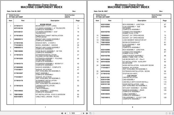 Grove Crane RT750E 226376 Parts Manual 2007 (1)