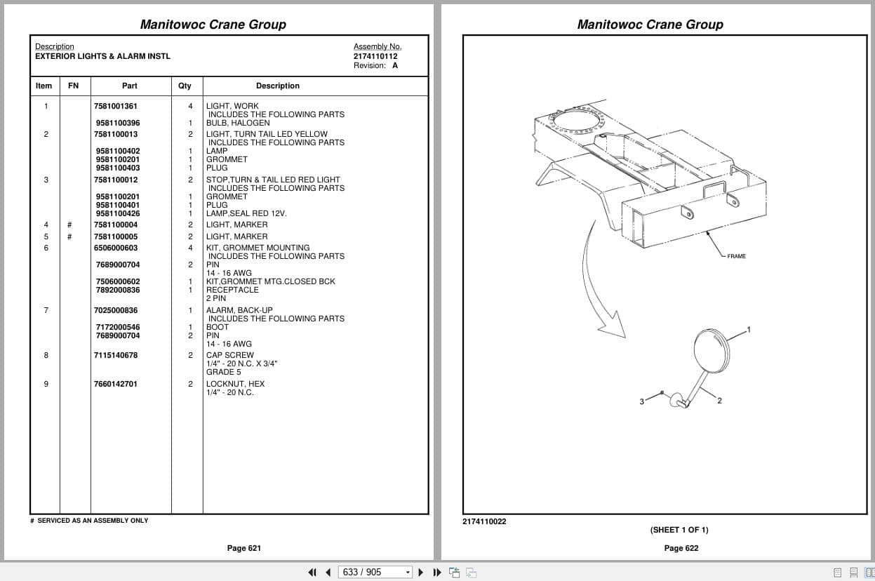 Grove Crane RT750E 226377 Parts Manual 2007