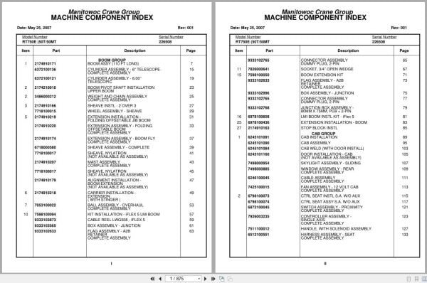 Grove Crane RT750E 226508 Parts Manual 2007 (1)