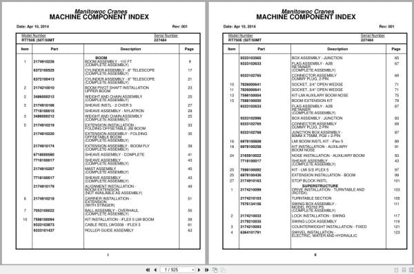 Grove Crane RT750E 227484 Parts Manual 2014 (1)