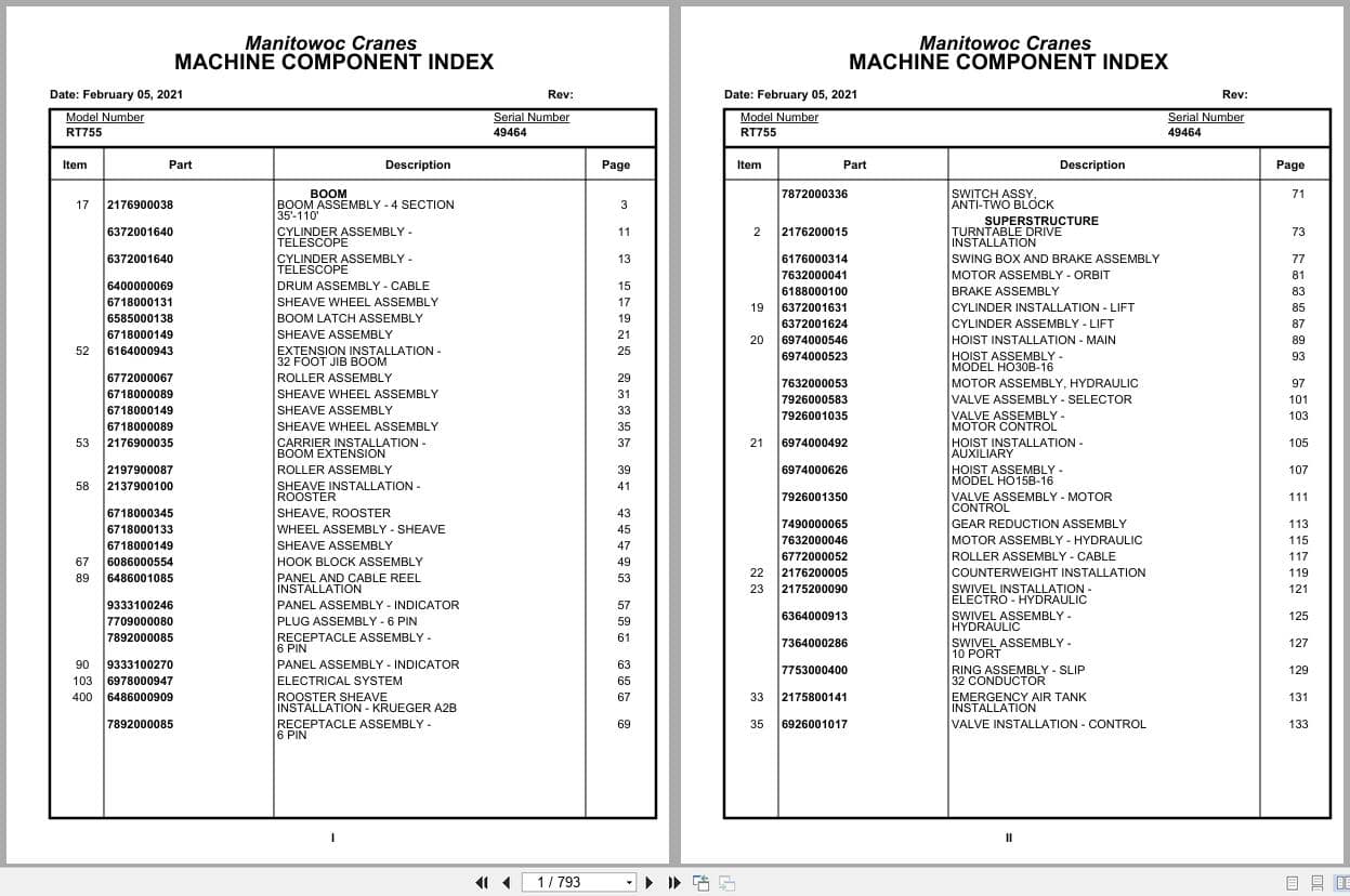 Grove Crane RT755 49464 Parts Manual 2021 (1)