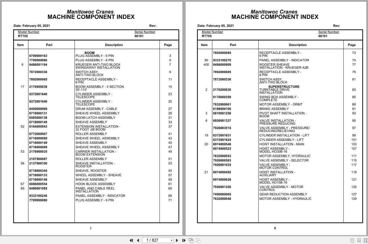 Grove Crane RT755 66191 Parts Manual 2021 (1)