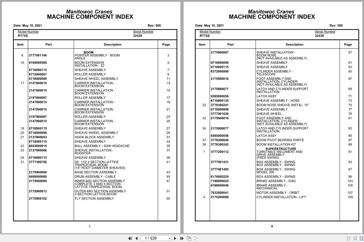Grove Crane RT75S 32439 Parts Manual 2021 (1)
