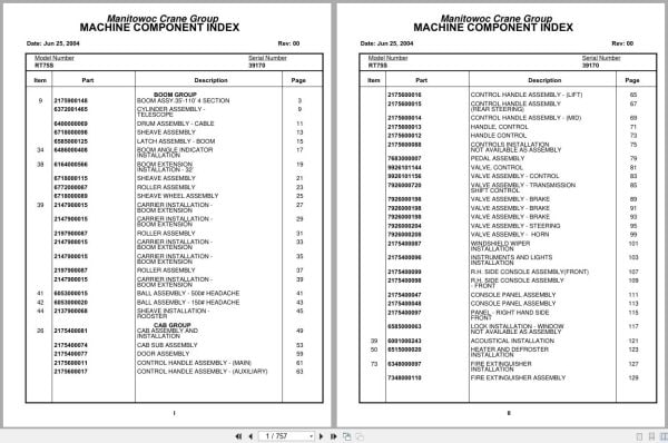 Grove Crane RT75S 39170 Parts Manual 2004 (1)