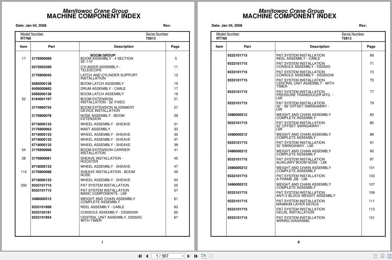 Grove Crane RT760 75913 Parts Manual 2008 (1)