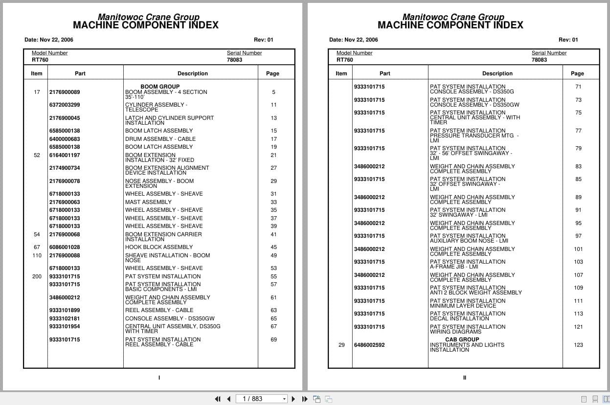 Grove Crane RT760 78083 Parts Manual 2006 (1)
