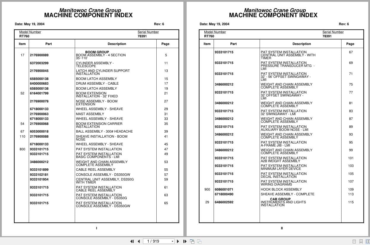 Grove Crane RT760 78391 Parts Manual 2004 (1)