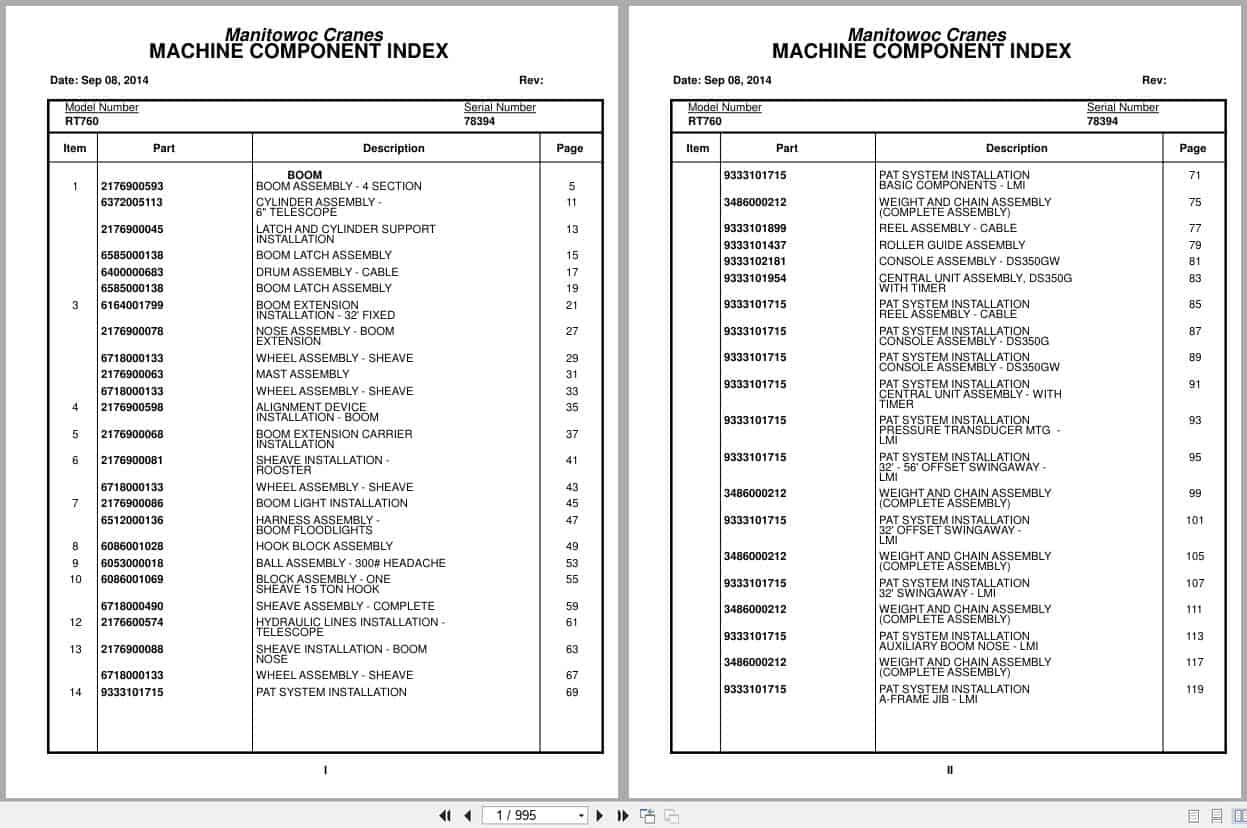 Grove Crane RT760 78394 Parts Manual 2014 (1)