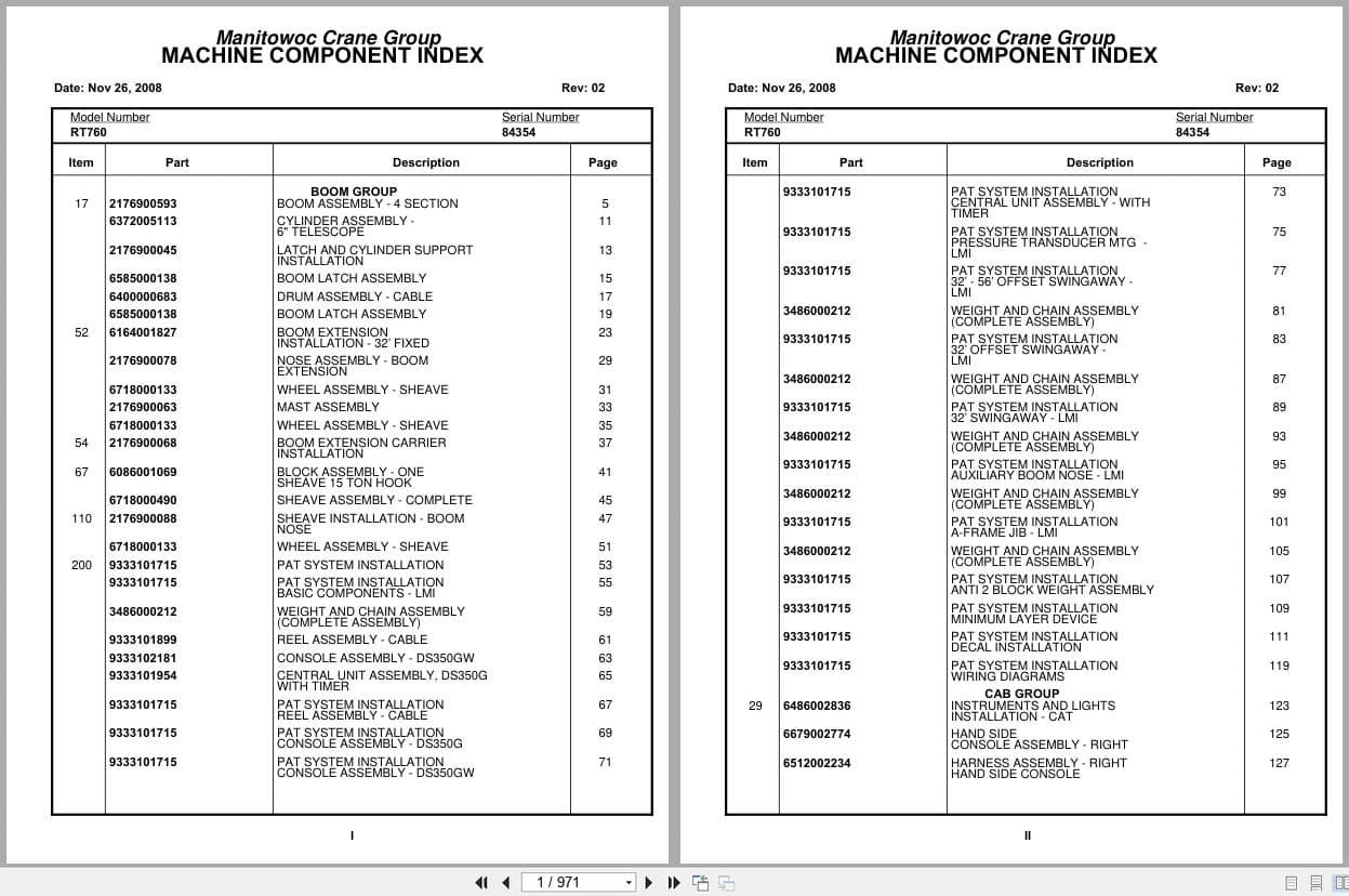 Grove Crane RT760 84354 Parts Manual 2008 (1)