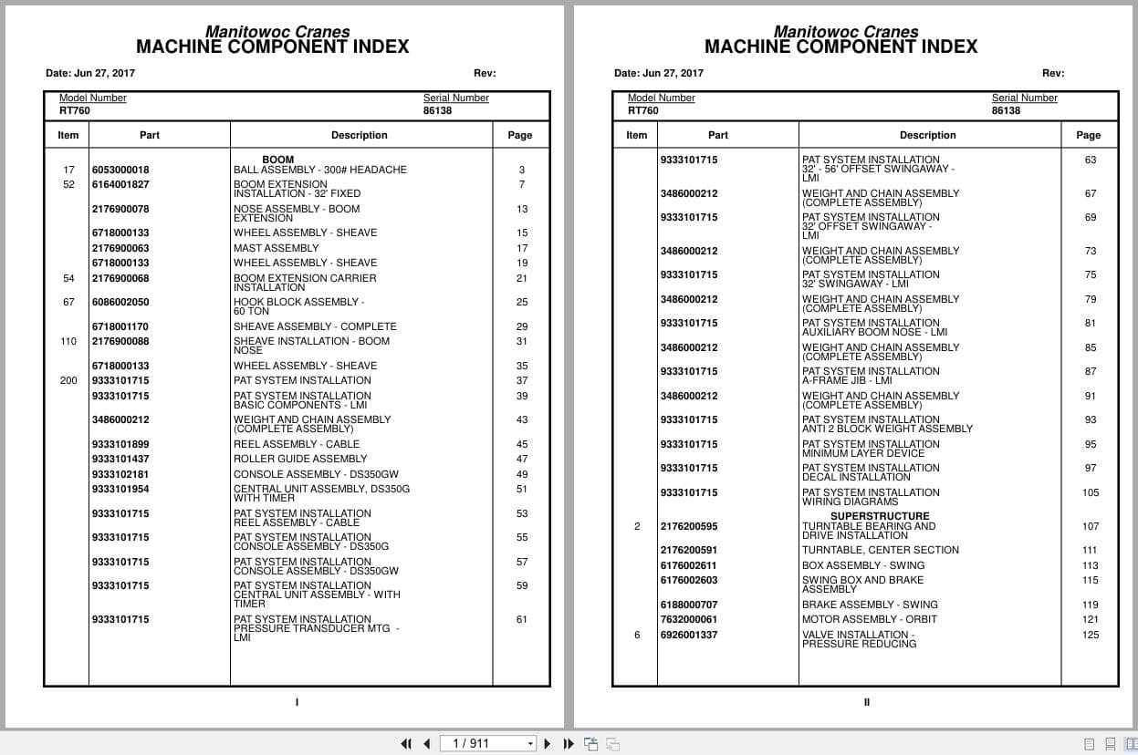 Grove Crane RT760 86138 Parts Manual 2017 (1)
