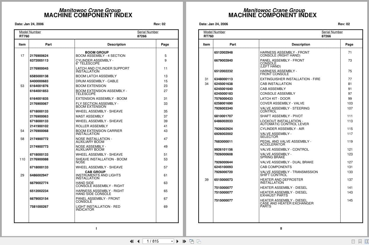 Grove Crane RT760 87266 Parts Manual 2006 (1)