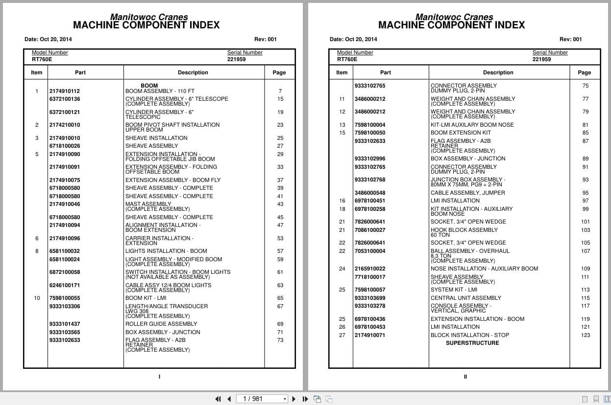 Grove Crane RT760E 221959 Parts Manual 2014 (1)