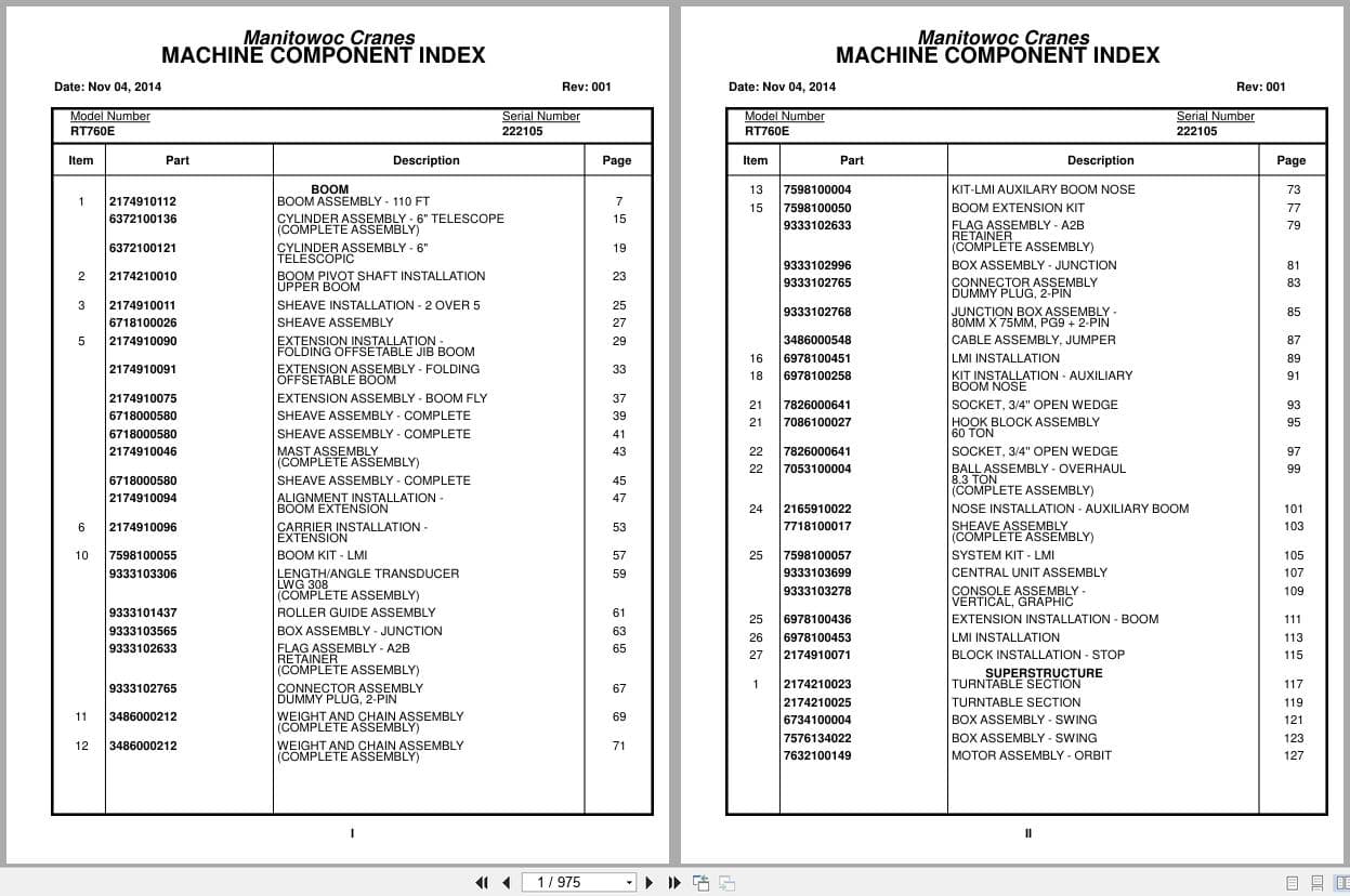 Grove Crane RT760E 222105 Parts Manual 2014 (1)