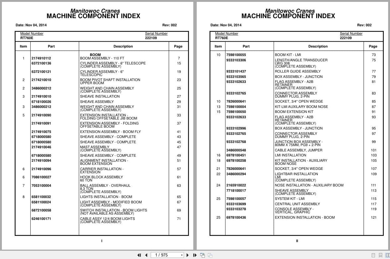 Grove Crane RT760E 222109 Parts Manual 2014 (1)