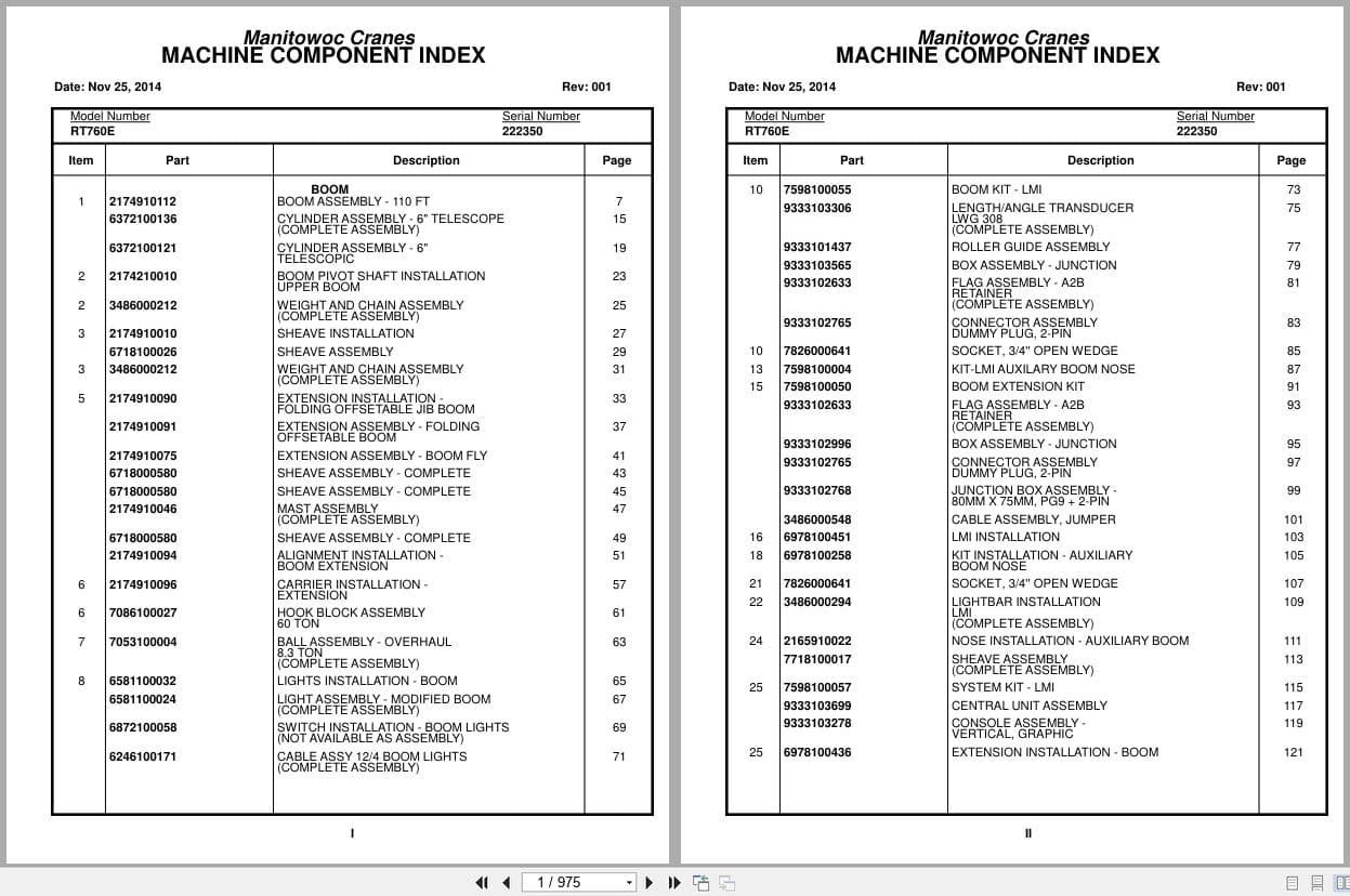 Grove Crane RT760E 222350 Parts Manual 2014 (1)