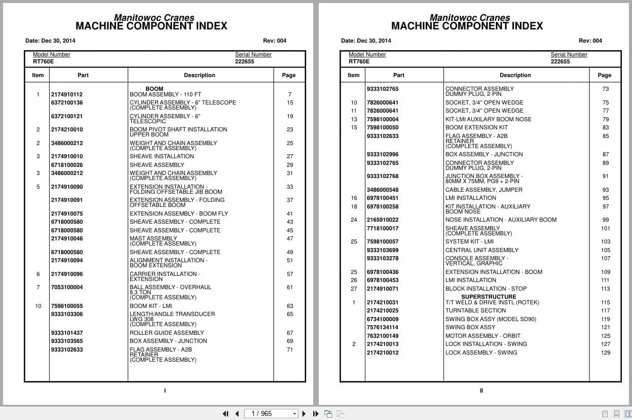 Grove Crane RT760E 222655 Parts Manual 2014 (1)