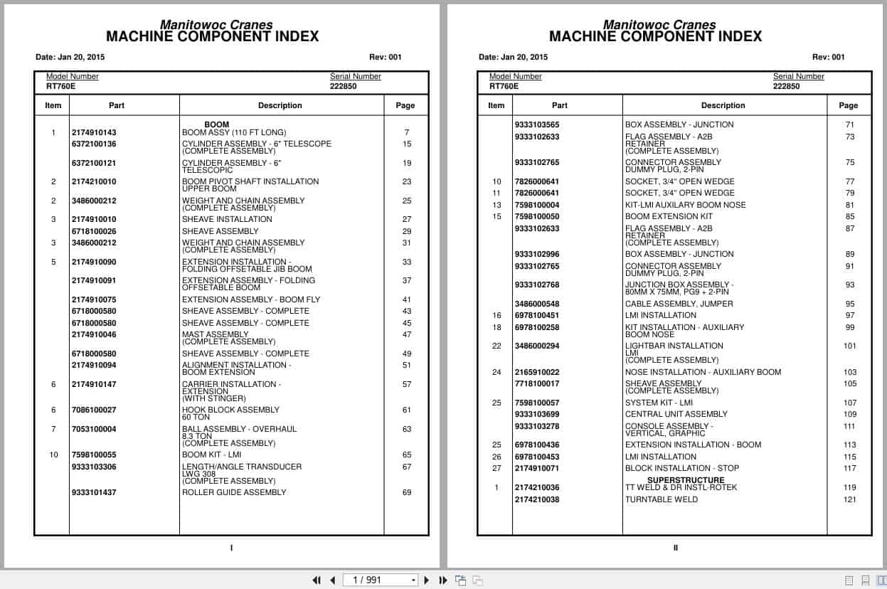 Grove Crane RT760E 222850 Parts Manual 2015 (1)