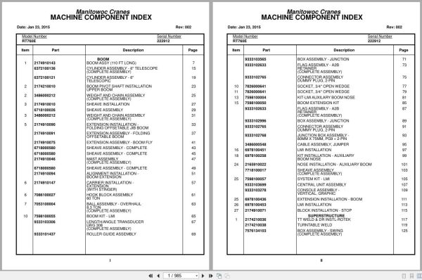 Grove Crane RT760E 222912 Parts Manual 2015 (1)