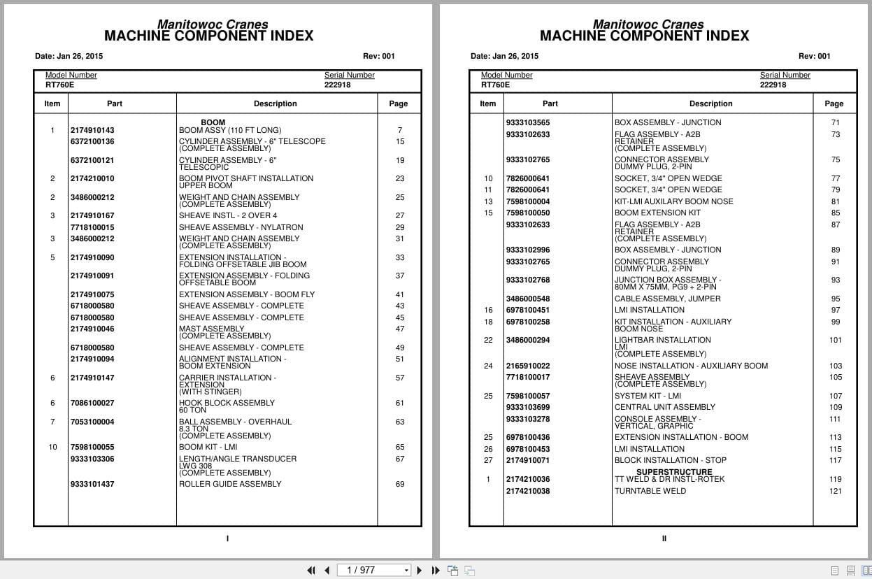 Grove Crane RT760E 222918 Parts Manual 2015 (1)