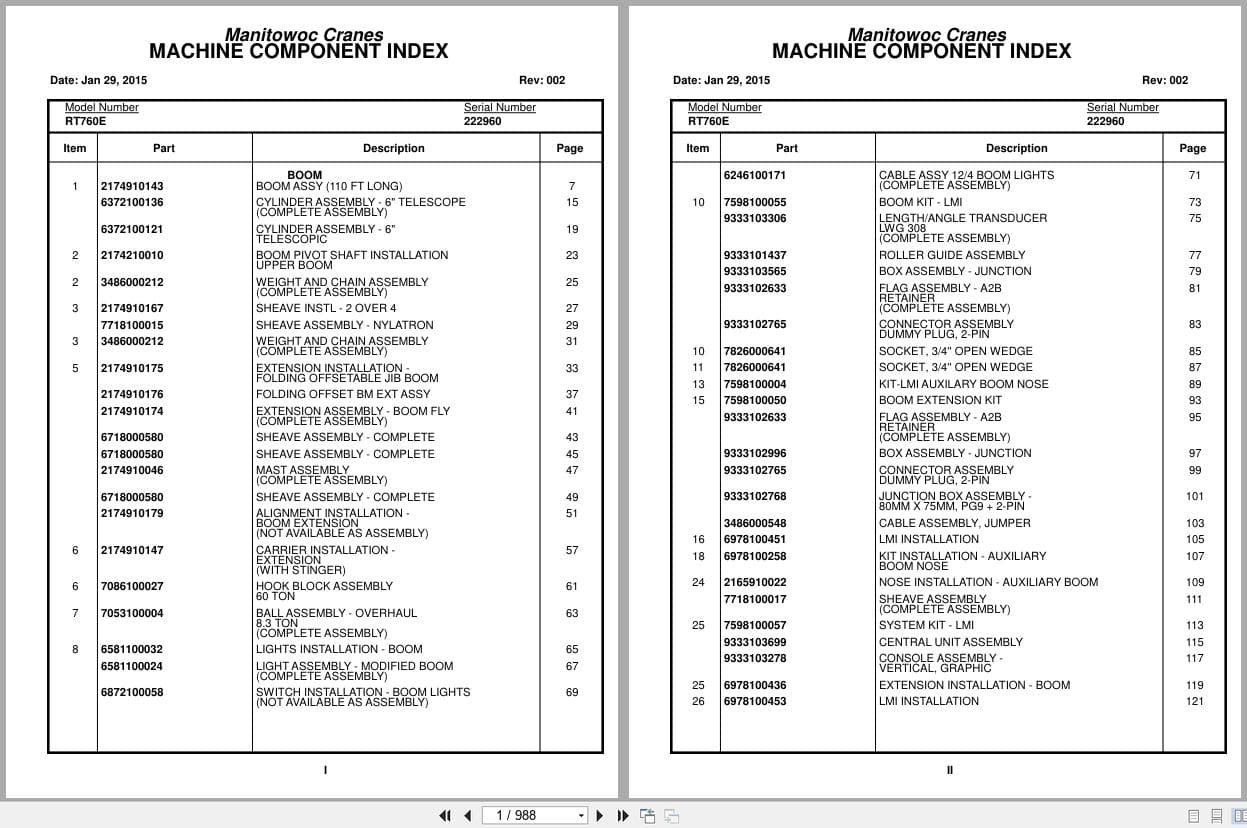 Grove Crane RT760E 222960 Parts Manual 2015 (1)