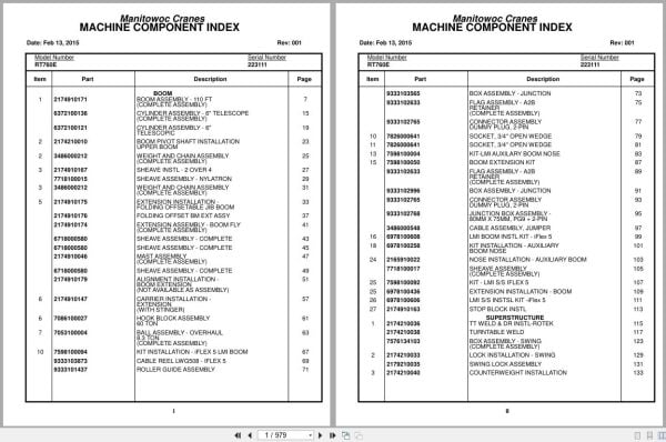 Grove Crane RT760E 223111 Parts Manual 2015 (1)
