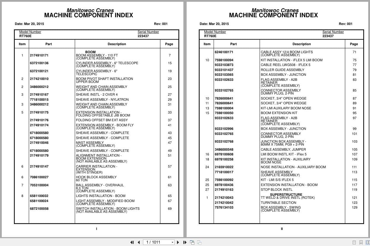 Grove Crane RT760E 223437 Parts Manual 2015 (1)