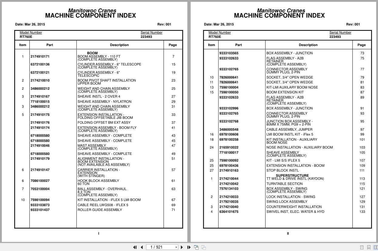 Grove Crane RT760E 223493 Parts Manual 2015 (1)