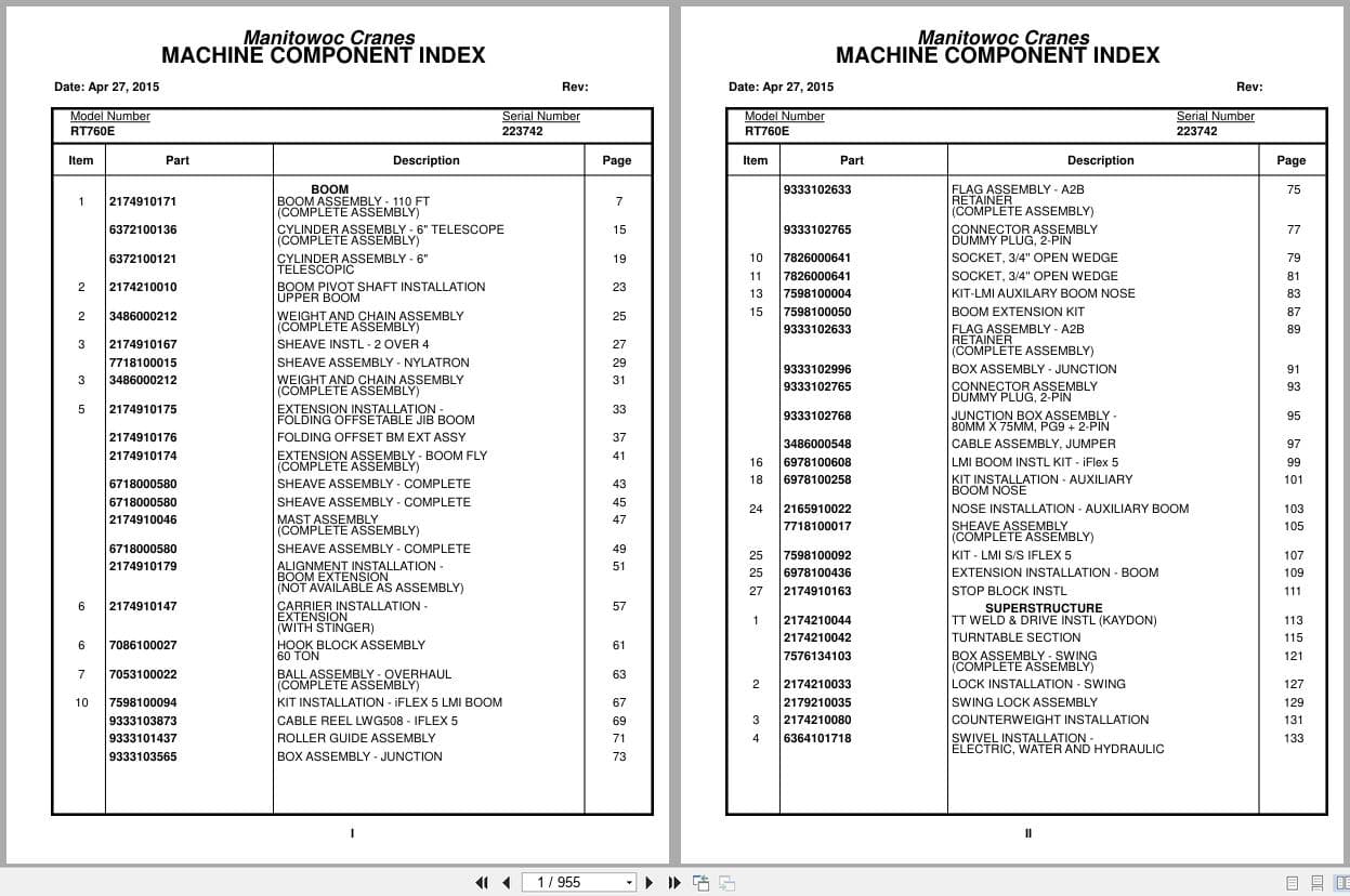 Grove Crane RT760E 223742 Parts Manual 2015 (1)