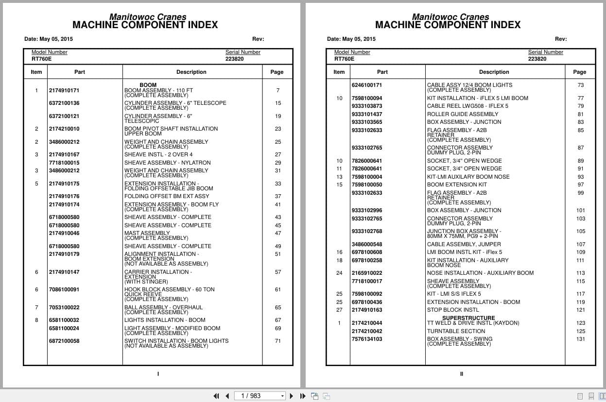 Grove Crane RT760E 223820 Parts Manual 2015 (1)