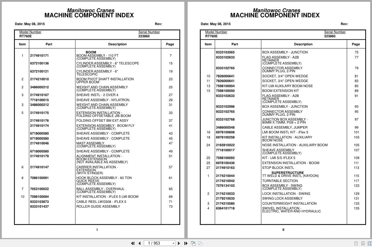 Grove Crane RT760E 223860 Parts Manual 2015 (1)