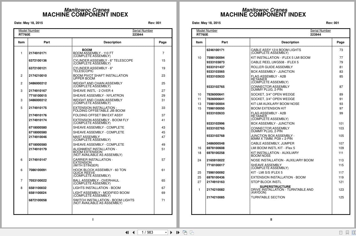 Grove Crane RT760E 223944 Parts Manual 2015 (1)